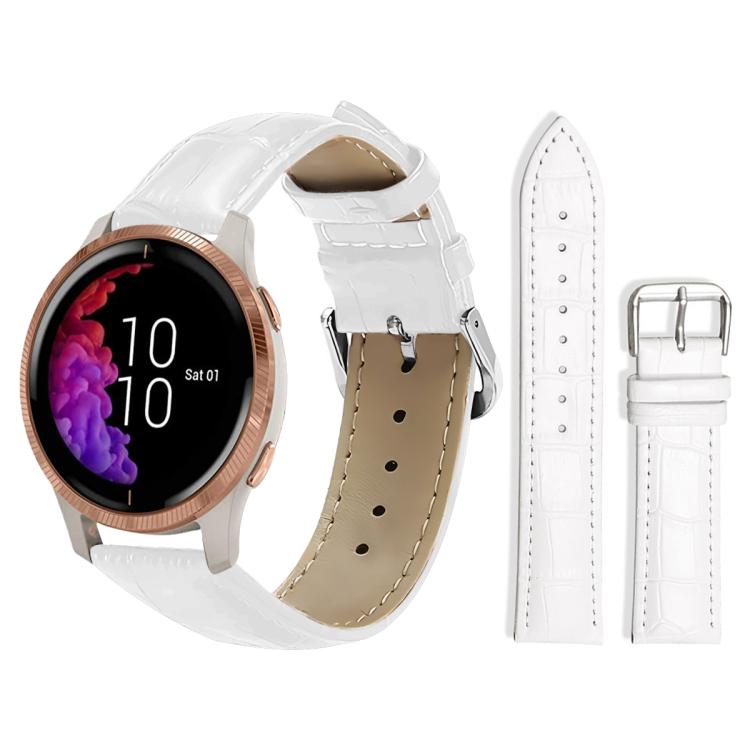 xDfind Bamboo Texture Pin Buckle Leather Watch Band, 20mm For Garmin GarminMove Sport / vivoactive5/3, 22mm For Garmin Venu 3 / vivoactive4, 20mm For Garmin venu 2 / venu / Sq2 / Sq, 18mm For Garmin Venu 2S / vivoactive 4s/3s