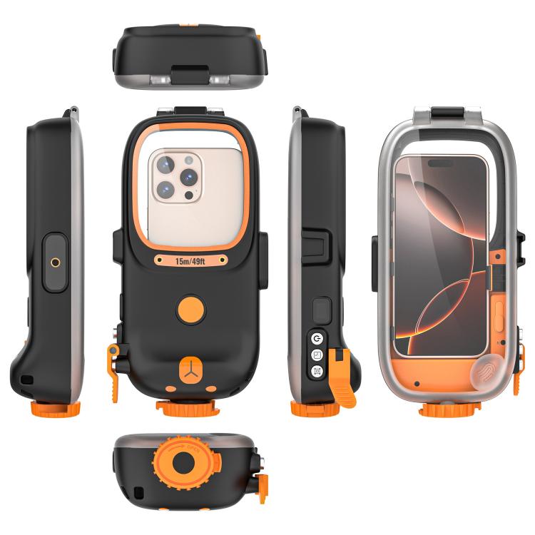 RedPepper Diving Case 15m Waterproof Protective Case for iPhone / Samsung / vivo / Huawei / Xiaomi(Black)