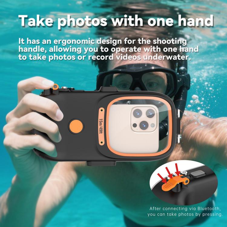 RedPepper Diving Case 15m Waterproof Protective Case for iPhone / Samsung / vivo / Huawei / Xiaomi(Black)