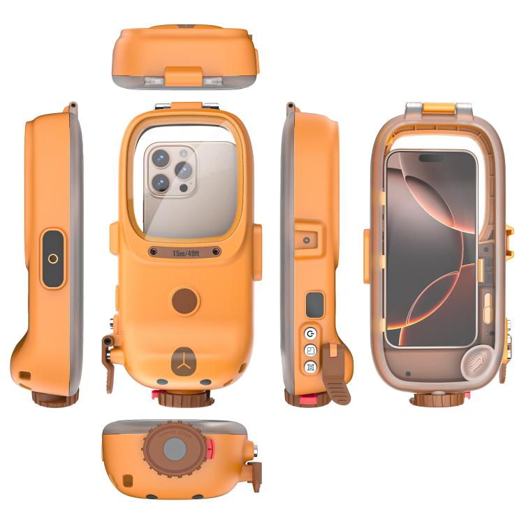 RedPepper Diving Case 15m Waterproof Protective Case for iPhone / Samsung / vivo / Huawei / Xiaomi(Orange)
