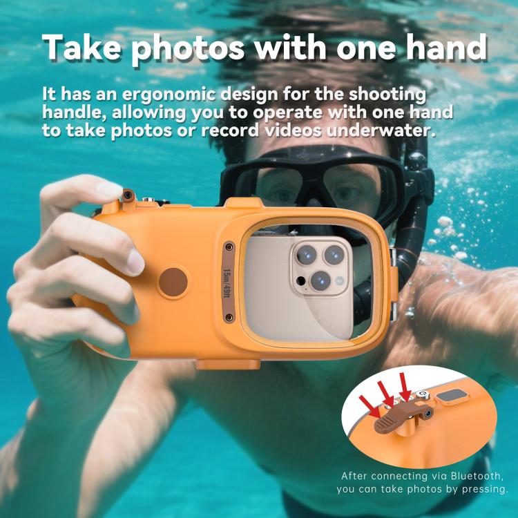 RedPepper Diving Case 15m Waterproof Protective Case for iPhone / Samsung / vivo / Huawei / Xiaomi(Orange)