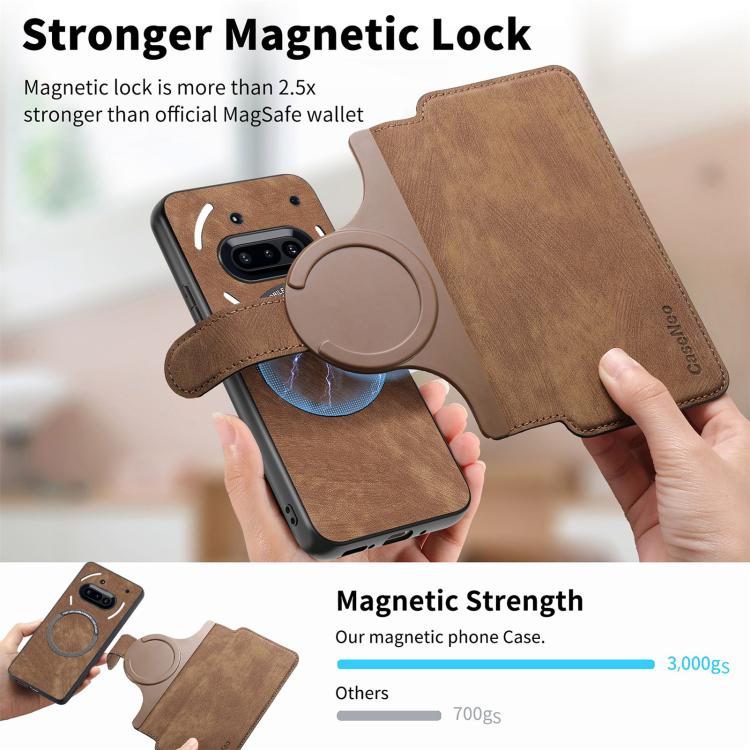 For Nothing Phone 3a CaseNeo MagSafe RFID Anti-theft Retro Leather Phone Case(Brown)