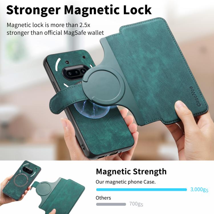For Nothing Phone 3a CaseNeo MagSafe RFID Anti-theft Retro Leather Phone Case(Green)