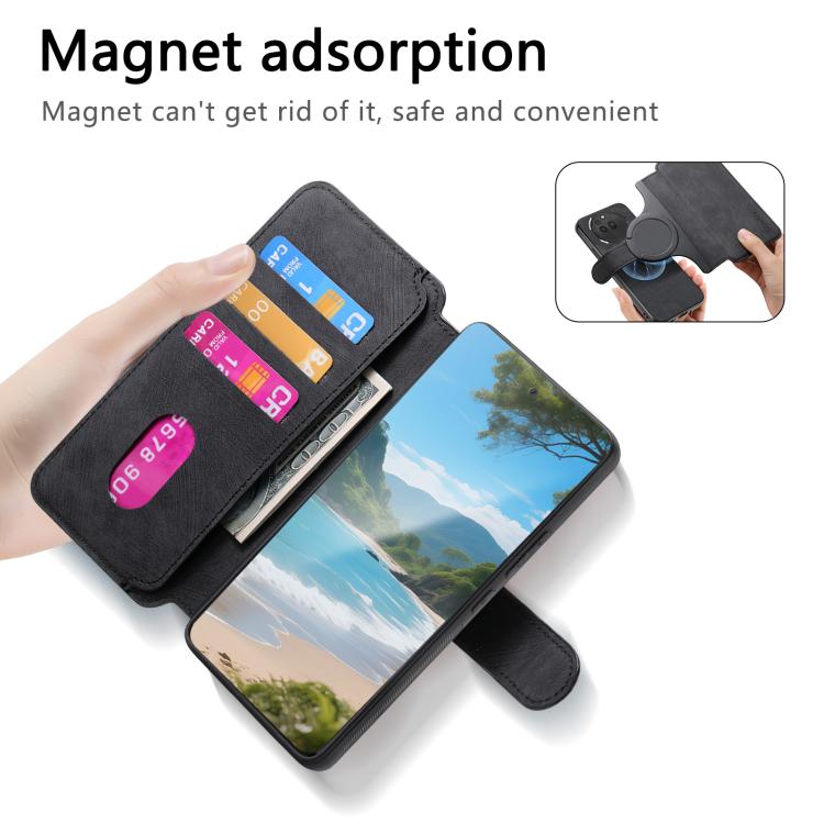 For Nothing Phone 3a Pro CaseNeo MagSafe RFID Anti-theft Retro Leather Phone Case(Black)