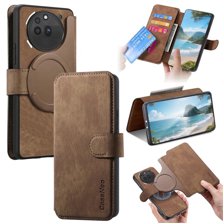 For Nothing Phone 3a Pro CaseNeo MagSafe RFID Anti-theft Retro Leather Phone Case(Brown)