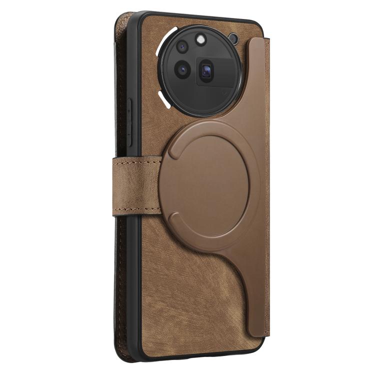 For Nothing Phone 3a Pro CaseNeo MagSafe RFID Anti-theft Retro Leather Phone Case(Brown)