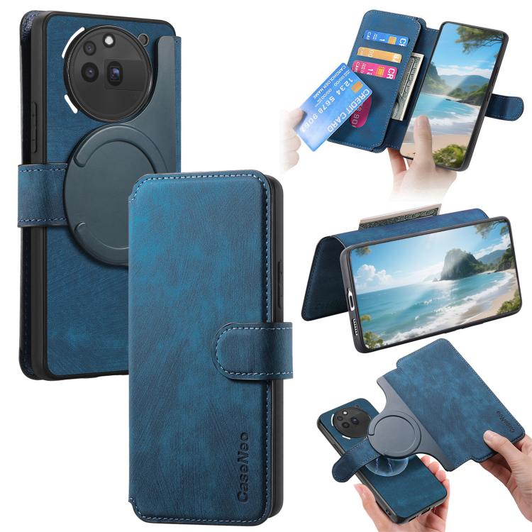 For Nothing Phone 3a Pro CaseNeo MagSafe RFID Anti-theft Retro Leather Phone Case(Blue)