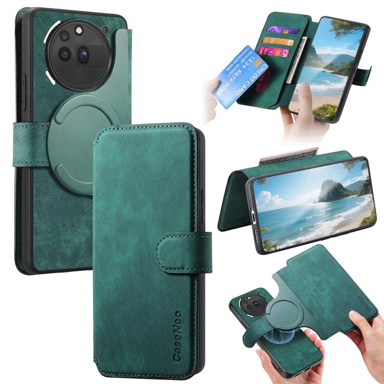For Nothing Phone 3a Pro CaseNeo MagSafe RFID Anti-theft Retro Leather Phone Case(Green)