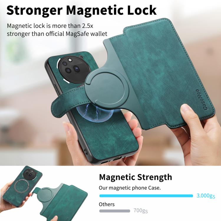 For Nothing Phone 3a Pro CaseNeo MagSafe RFID Anti-theft Retro Leather Phone Case(Green)