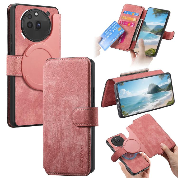 For Nothing Phone 3a Pro CaseNeo MagSafe RFID Anti-theft Retro Leather Phone Case(Pink)