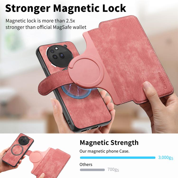 For Nothing Phone 3a Pro CaseNeo MagSafe RFID Anti-theft Retro Leather Phone Case(Pink)