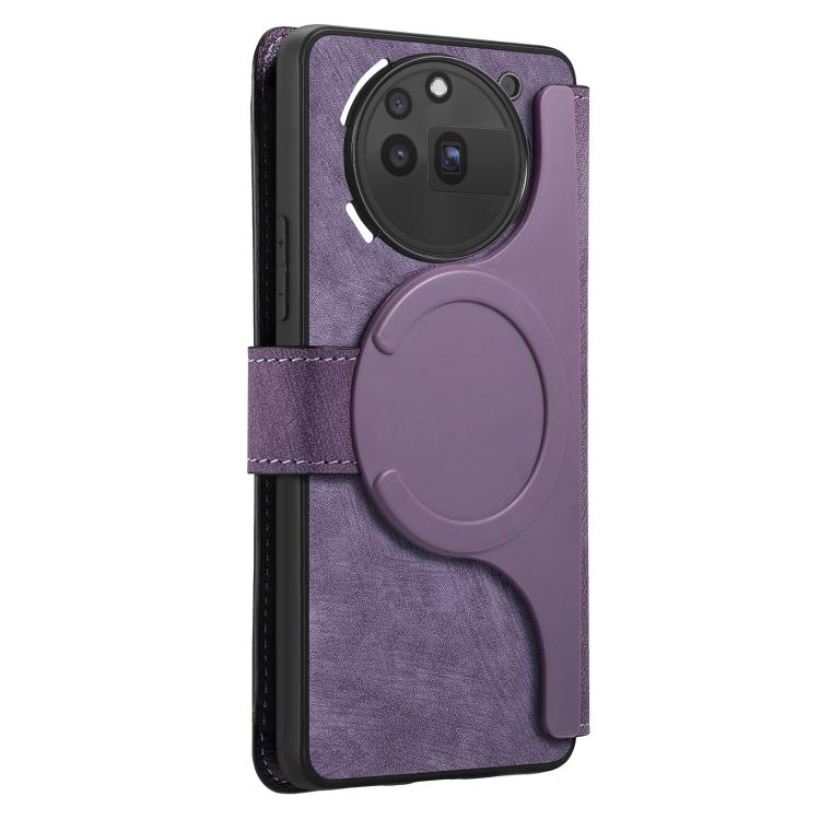 For Nothing Phone 3a Pro CaseNeo MagSafe RFID Anti-theft Retro Leather Phone Case(Purple)
