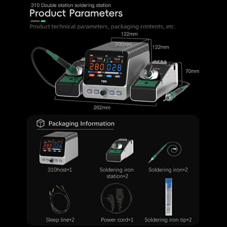 TBK 310 Intelligent Double-station Soldering Station, Plug:US Plug