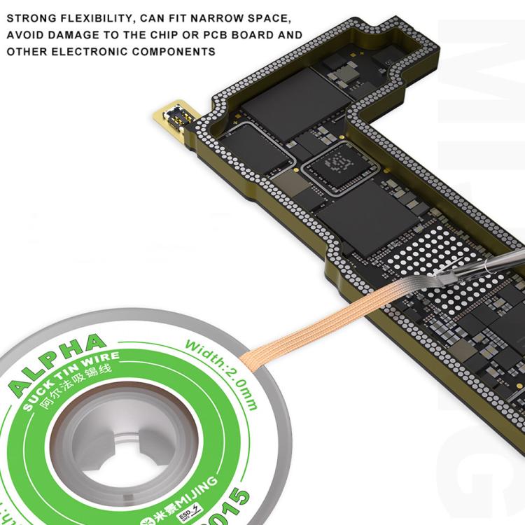 Mijing 10 in 1 Motherboard IC Chip Cleaning Alpha Tin-Absorbing Wire, Model:AR-2020