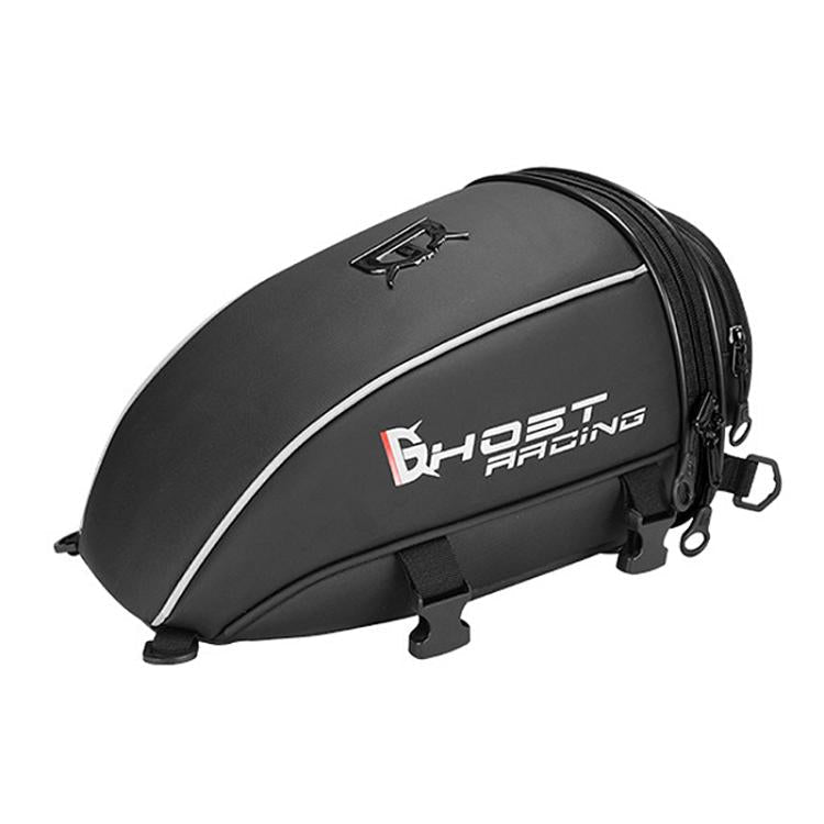 GHOST RACING GR-CWB06 PU Leather Motorcycle Tail Bag Rear Seat Travel Bag Backpack
