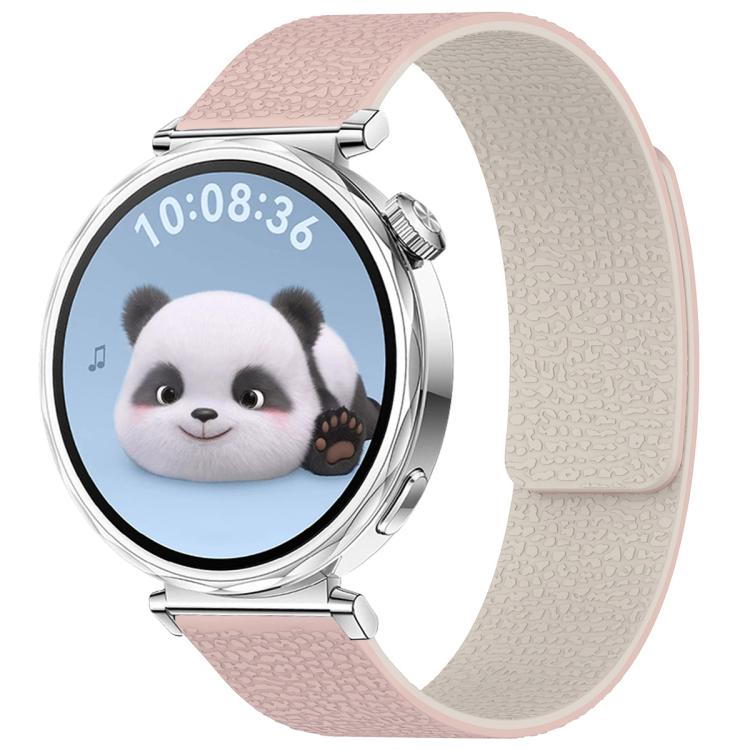 xDfind Flat Head Litchi Texture Magnetic Silicone Watch Band, 14mm, 18mm