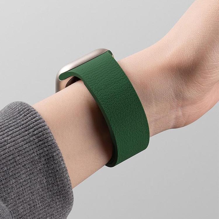 xDfind Flat Head Litchi Texture Magnetic Silicone Watch Band, 20mm, 22mm