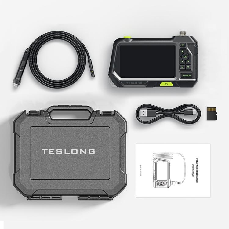 TESLONG NTS500 Industrial Pipeline Endoscope with 5 inch HD Screen, Model:Rotating 8.5mm Dual Lens / 3m