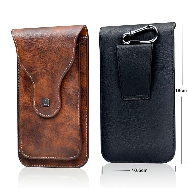 VIETAO Dual-Layer Pockets Crazy Horse Waist-Hanging Phone Bag(Wine Red)
