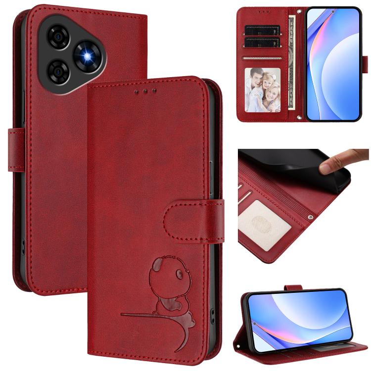 Litter Panda Embossing RFID Leather Phone Case with Lanyard, For Ulefone Note 21, For Ulefone Note 18 Ultra / 18 Pro, For Ulefone Note 20 Pro, For Ulefone Note 19
