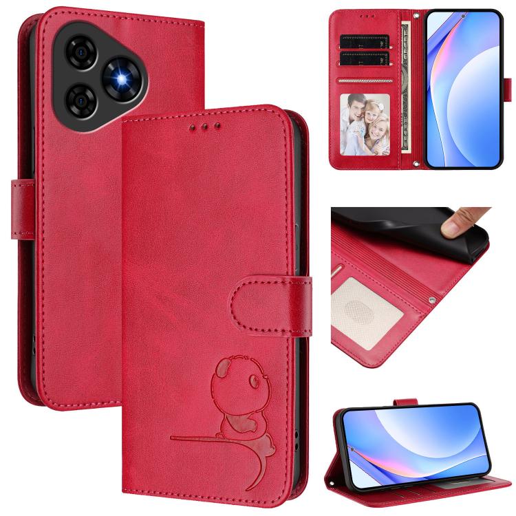 Litter Panda Embossing RFID Leather Phone Case with Lanyard, For Ulefone Note 21, For Ulefone Note 18 Ultra / 18 Pro, For Ulefone Note 20 Pro, For Ulefone Note 19