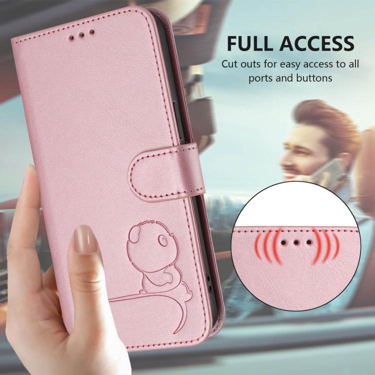 Litter Panda Embossing RFID Leather Phone Case with Lanyard, For Ulefone Note 21, For Ulefone Note 18 Ultra / 18 Pro, For Ulefone Note 20 Pro, For Ulefone Note 19