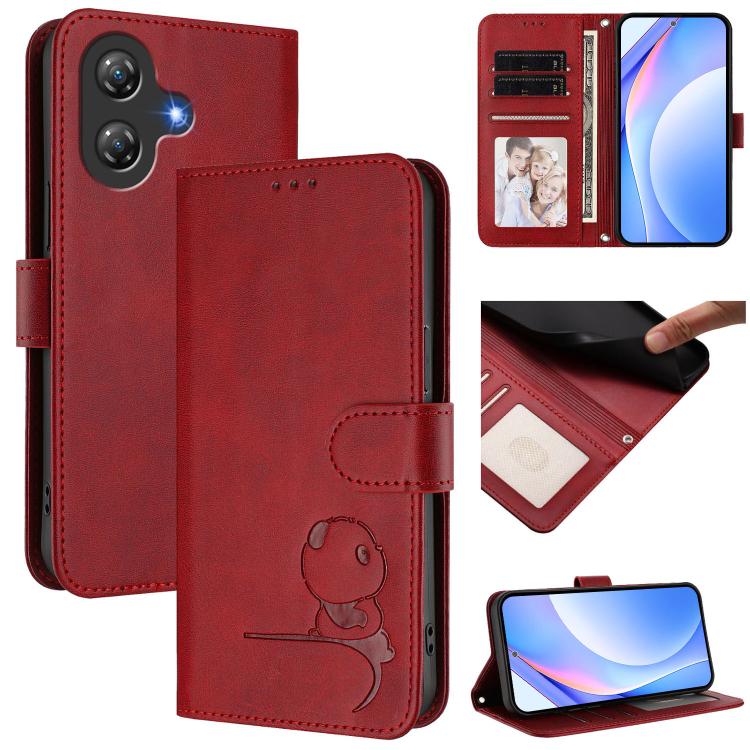 Litter Panda Embossing RFID Leather Phone Case with Lanyard, For Ulefone Note 21, For Ulefone Note 18 Ultra / 18 Pro, For Ulefone Note 20 Pro, For Ulefone Note 19