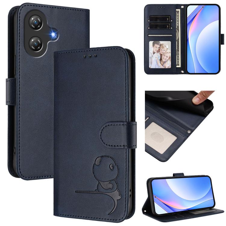 Litter Panda Embossing RFID Leather Phone Case with Lanyard, For Ulefone Note 21, For Ulefone Note 18 Ultra / 18 Pro, For Ulefone Note 20 Pro, For Ulefone Note 19