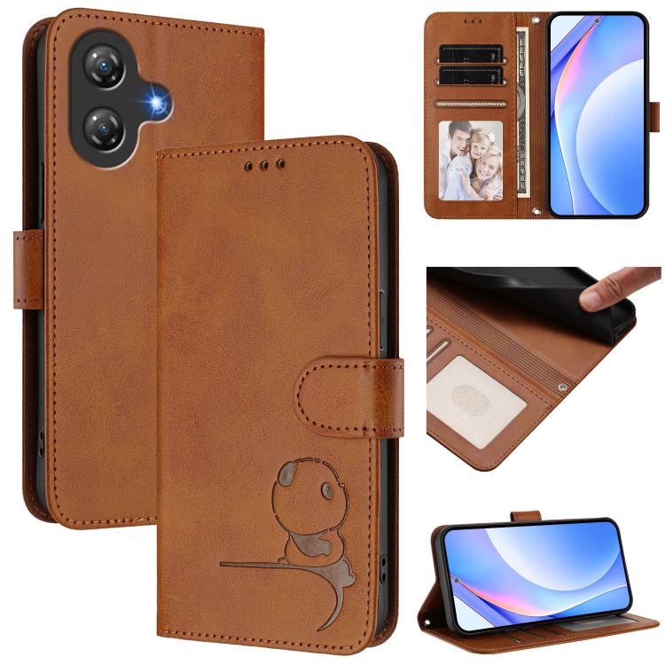 Litter Panda Embossing RFID Leather Phone Case with Lanyard, For Ulefone Note 21, For Ulefone Note 18 Ultra / 18 Pro, For Ulefone Note 20 Pro, For Ulefone Note 19