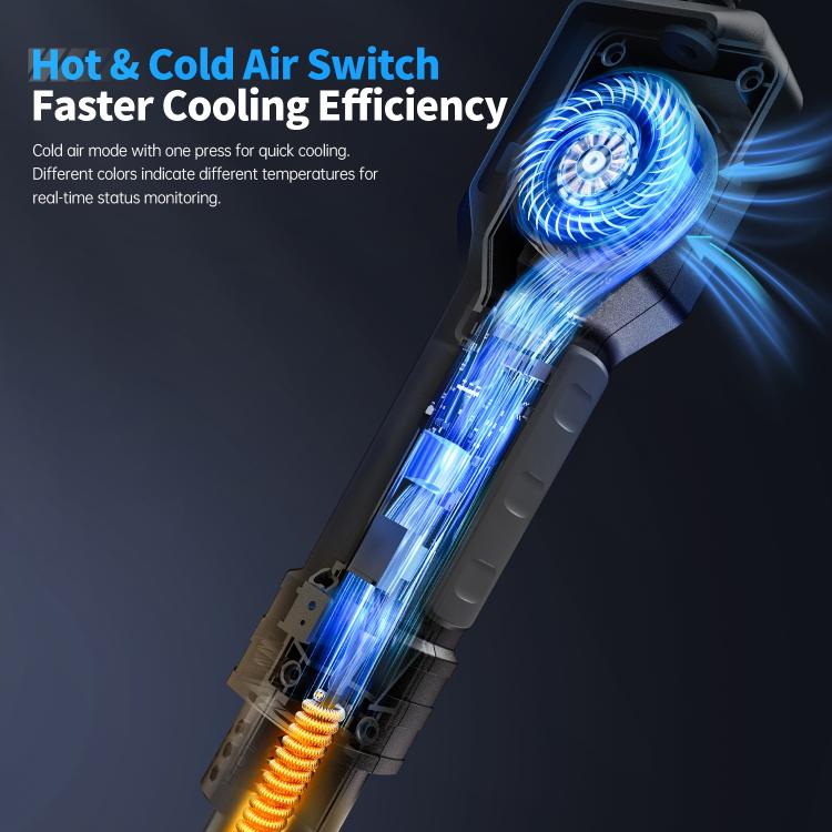 FNIRSI SAG-55 550W High Temperature Portable Micro Hot Air Gun, Type:High-match Metal Base(US Plug)