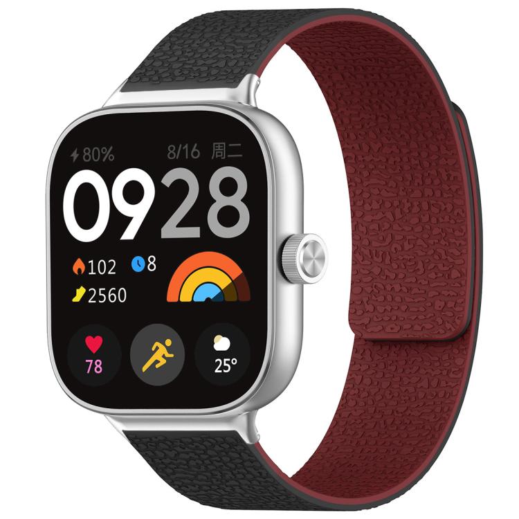 xDfind Litchi Texture Magnetic Silicone Watch Band, For Redmi Watch 6 / 5 / Xiaomi Band 9 Pro, For Xiaomi Smart Bnad 10 / 9 / 8