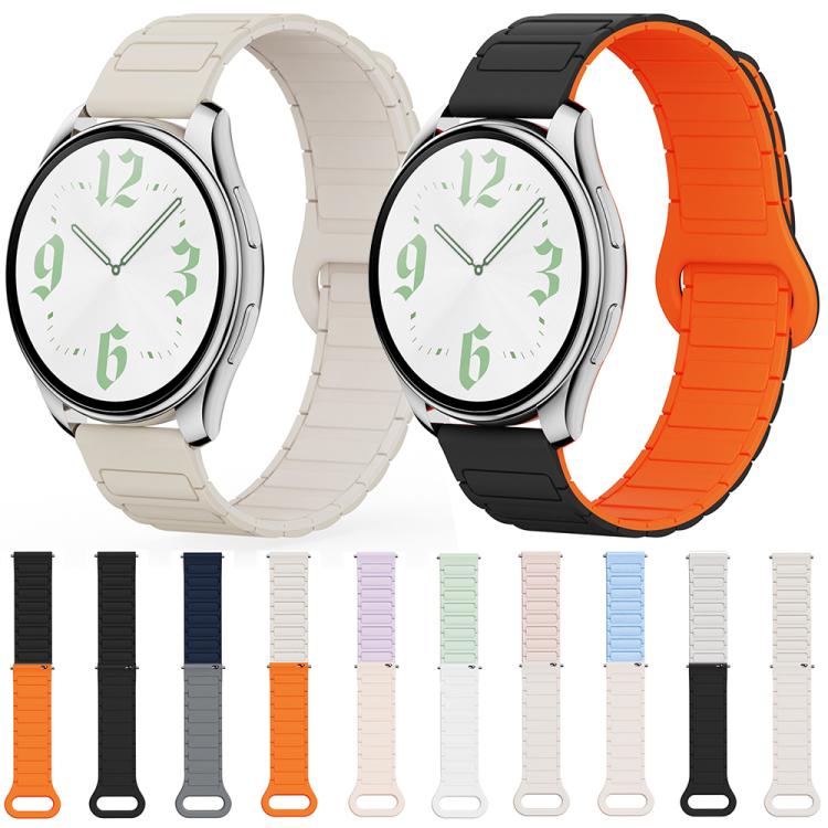 xDfind Reverse Buckle Tri-beads Magnetic Silicone Watch Band, 20mm, 22mm