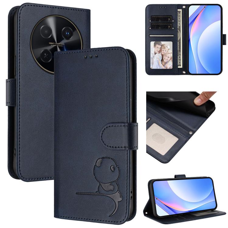 Litter Panda Embossing RFID Leather Phone Case with Lanyard, For Huawei nova 12i / nova 13i 4G, For Huawei Mate 70 Pro, For Huawei Mate 70, For Huawei nova 13 Pro
