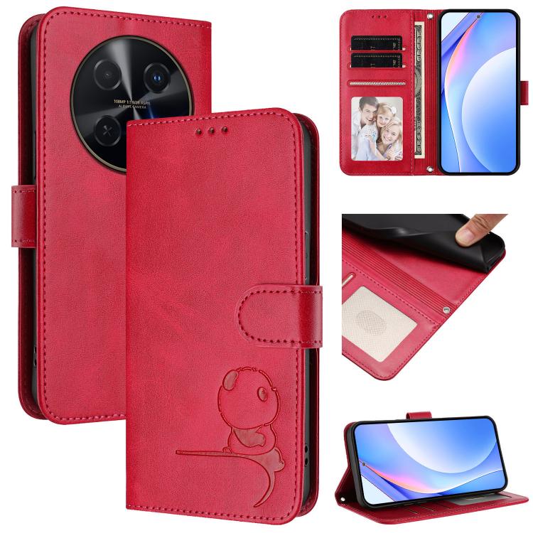 Litter Panda Embossing RFID Leather Phone Case with Lanyard, For Huawei nova 12i / nova 13i 4G, For Huawei Mate 70 Pro, For Huawei Mate 70, For Huawei nova 13 Pro