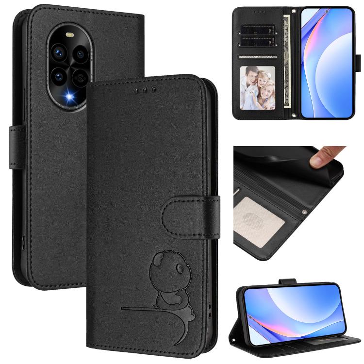 Litter Panda Embossing RFID Leather Phone Case with Lanyard, For Huawei nova 12i / nova 13i 4G, For Huawei Mate 70 Pro, For Huawei Mate 70, For Huawei nova 13 Pro