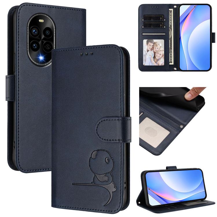 Litter Panda Embossing RFID Leather Phone Case with Lanyard, For Huawei nova 12i / nova 13i 4G, For Huawei Mate 70 Pro, For Huawei Mate 70, For Huawei nova 13 Pro