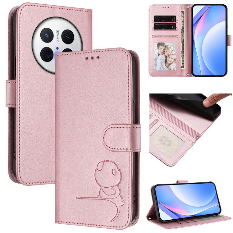 Litter Panda Embossing RFID Leather Phone Case with Lanyard, For Huawei nova 12i / nova 13i 4G, For Huawei Mate 70 Pro, For Huawei Mate 70, For Huawei nova 13 Pro