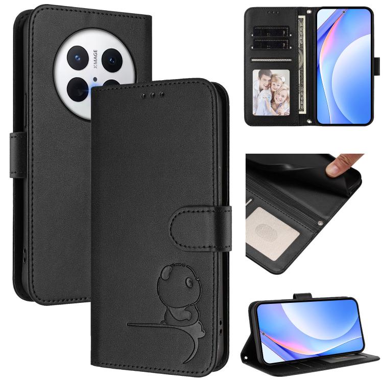 Litter Panda Embossing RFID Leather Phone Case with Lanyard, For Huawei nova 12i / nova 13i 4G, For Huawei Mate 70 Pro, For Huawei Mate 70, For Huawei nova 13 Pro