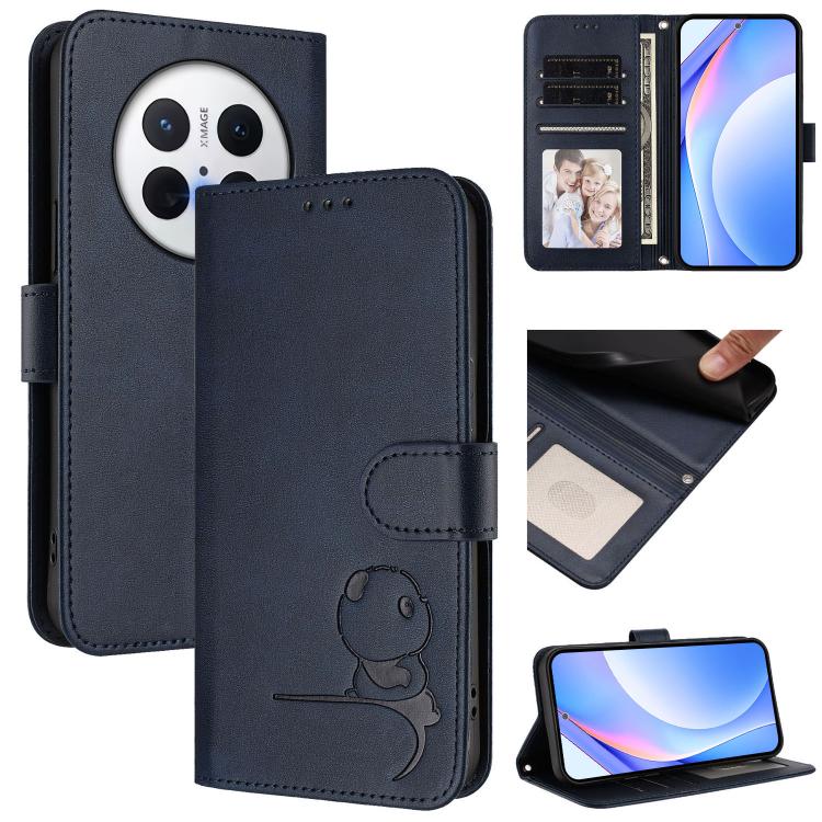 Litter Panda Embossing RFID Leather Phone Case with Lanyard, For Huawei nova 12i / nova 13i 4G, For Huawei Mate 70 Pro, For Huawei Mate 70, For Huawei nova 13 Pro