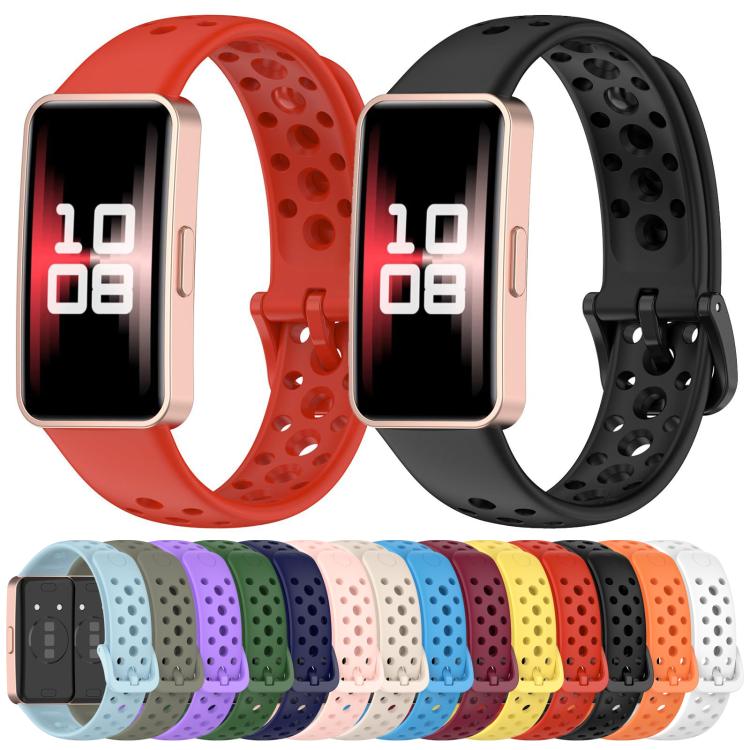 xDfind Hole Style Breathable Silicone Watch Band, For Huawei Band 10 / 9 / 8