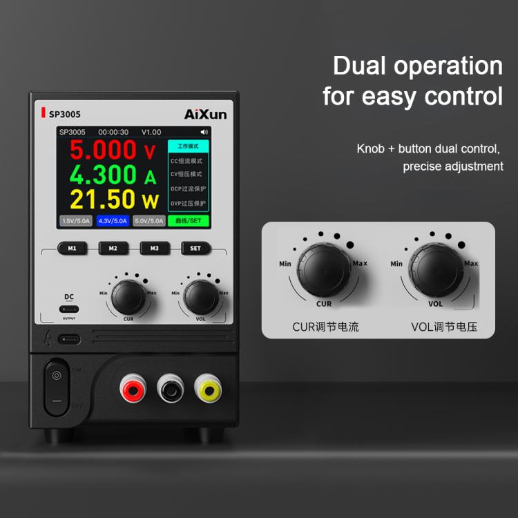 Aixun SP3005 Intelligent Interconnection CNC Programmable DC Power Supply, Aixun SP3005 EU Plug