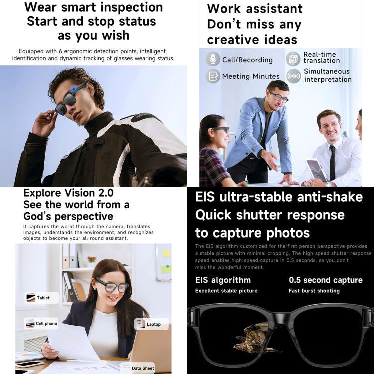 L801 Smart Glasses with 8MP HD Camera, Wi-Fi Video & Smart Assistant