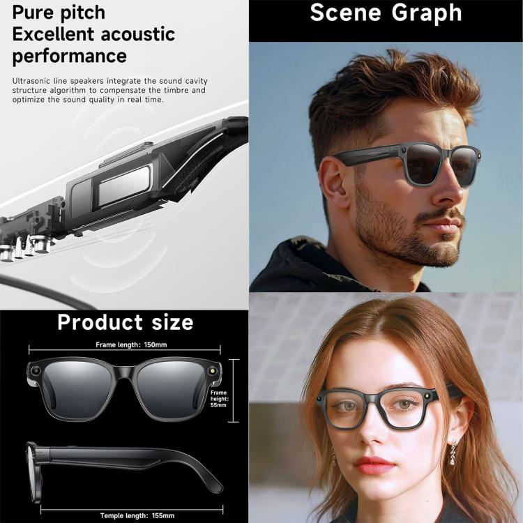 L801 Smart Glasses with 8MP HD Camera, Wi-Fi Video & Smart Assistant