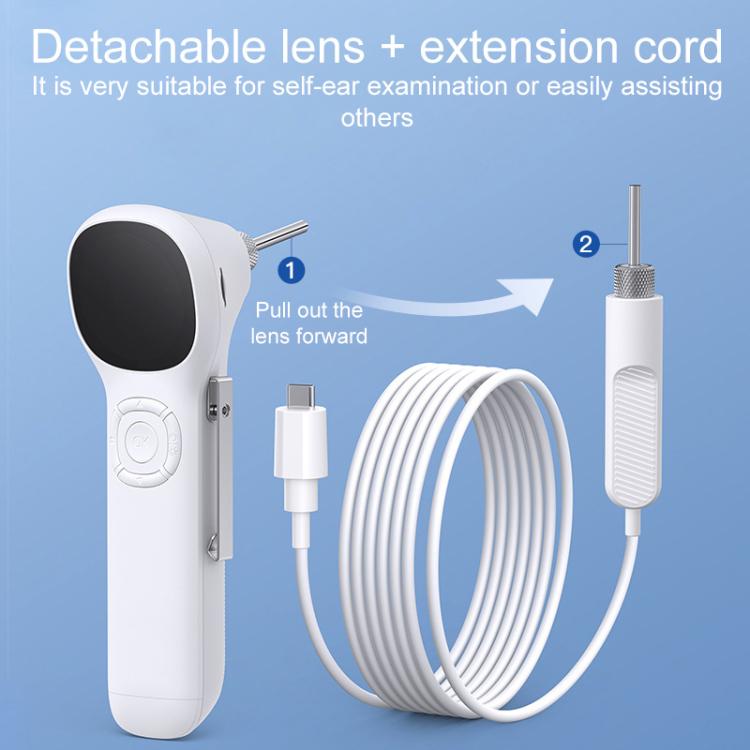 TESLONG SA160 1.45 Inch HD Screen Handheld Smart Visual Otoscope(White)