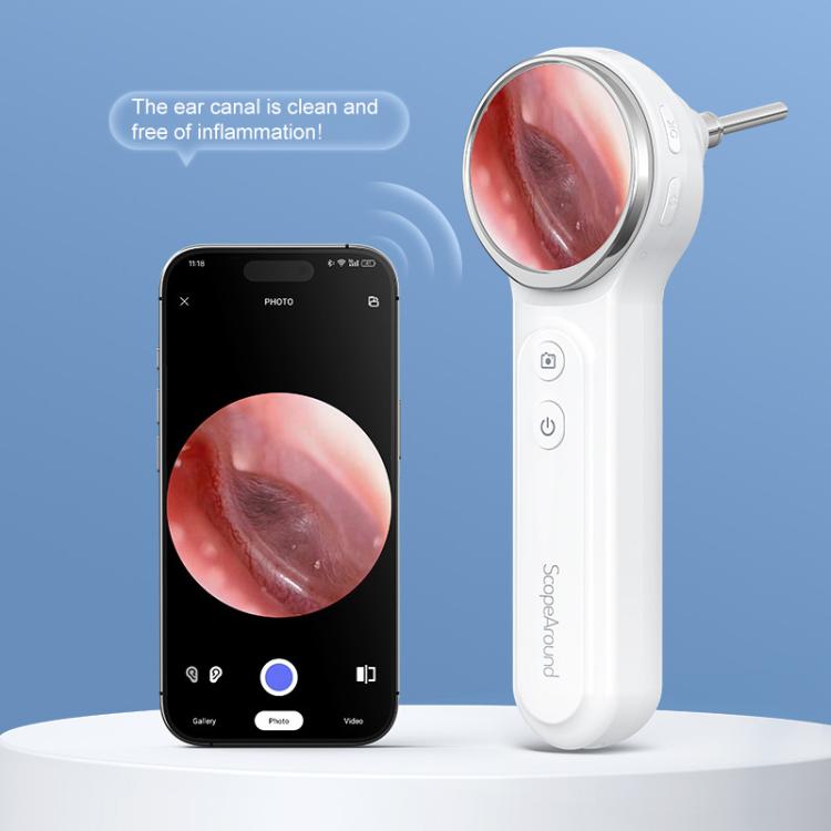 TESLONG SA200 1.85 Inch Screen WIFI Handheld Smart Visual Otoscope(White)