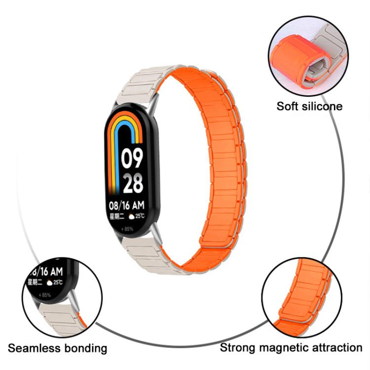 xDfind I-shaped Magnetic Silicone Watch Band, For Xiaomi Smart Band 10 / 9 / 8