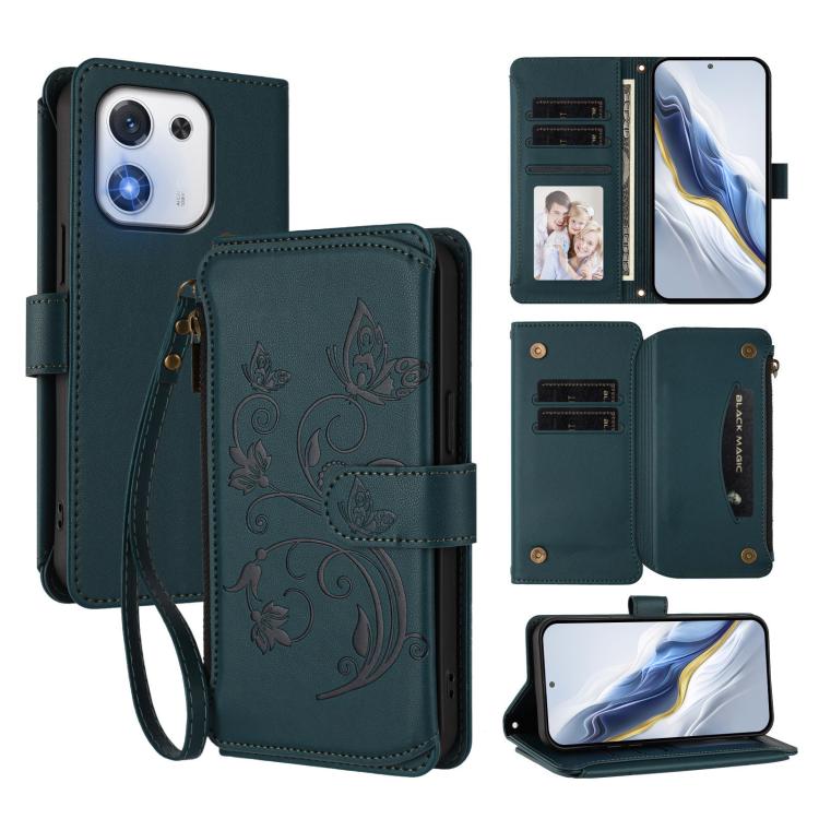 Butterfly Love Flower Multi-card Zipper Wallet Leather Phone Case, For Honor X5c Plus, For Honor 400 Smart, For Honor X70i 5G