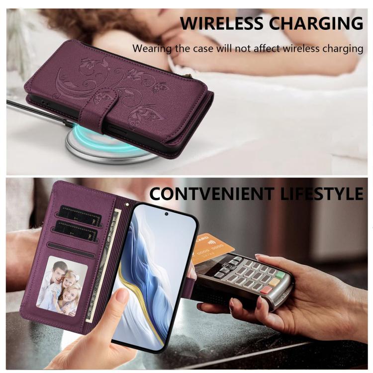 Butterfly Love Flower Multi-card Zipper Wallet Leather Phone Case, For Honor X5c Plus, For Honor 400 Smart, For Honor X70i 5G