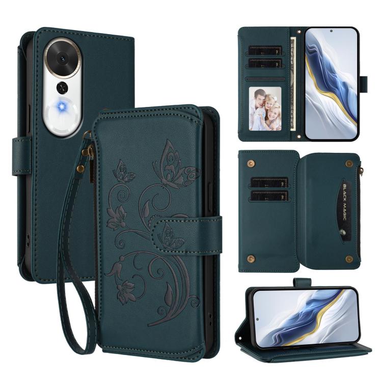 Butterfly Love Flower Multi-card Zipper Wallet Leather Phone Case, For Honor Magic8 Pro, For Honor Magic8, For Honor Play 70 Plus