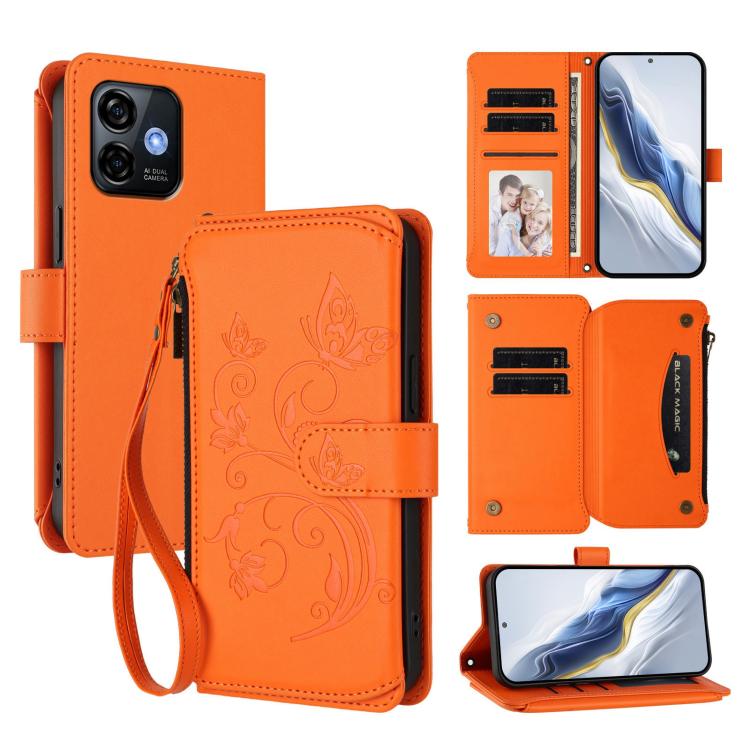 Butterfly Love Flower Multi-card Zipper Wallet Leather Phone Case, For Ulefone Note 19, For Ulefone Note 17 Pro, For Ulefone Note 16 Pro